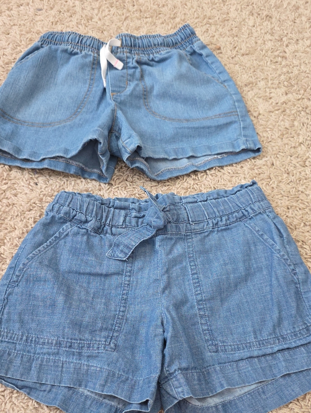 jumping beans Light Blue Denim-Style Girls' Elastic Waist Shorts Duo